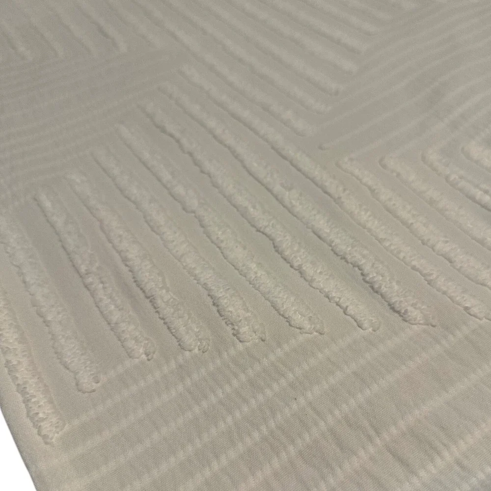 West Elm King Sham White 100% Cotton Textured Geometric Tufted Square 20x36